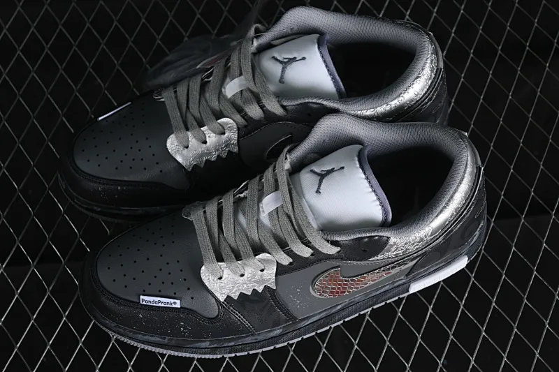 All categories Air Jordan Jordan series basketball shoes Air Jordan 1 Low Air Jordan 1 Low AJ1 Joe 1 Panda Prank Modern Wei Realm Gray Series Black and Silver Gray Low-top Cultural and Casual Shoes 553560-053
